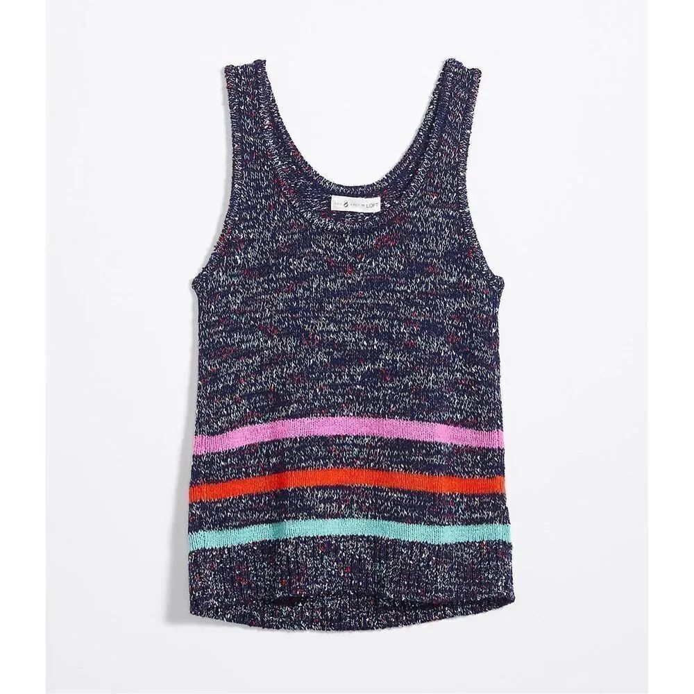 Lou & Grey Stripemarl Sweater Tank cotton blend size XS